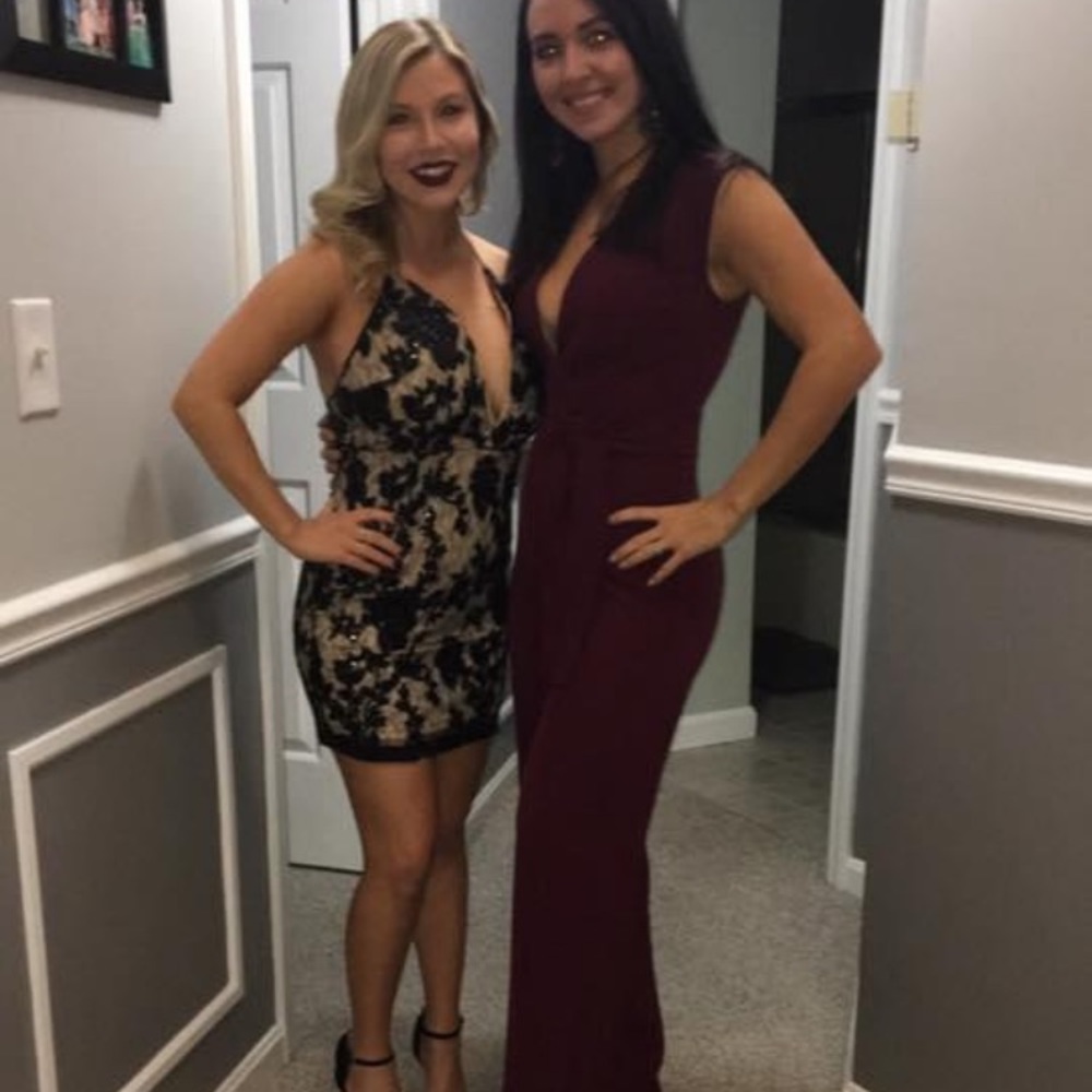 Burgundy pant jumpsuit